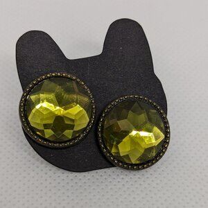 Large green earrings